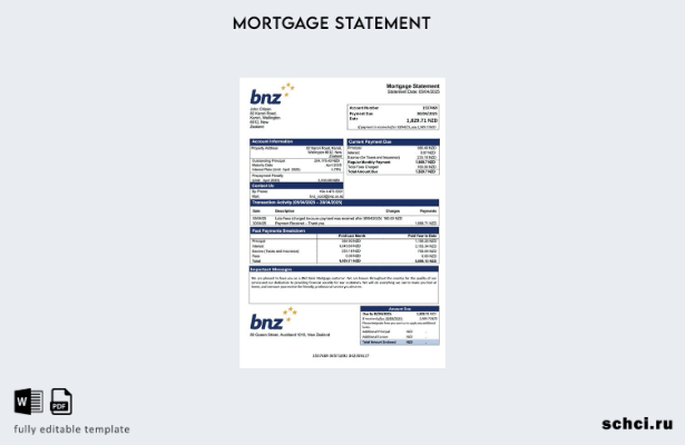 цифровая загрузка выписки по ипотечному кредиту банка Новой Зеландии BNZ Bank в 
